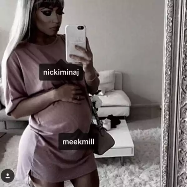 Is Meek Mill trying to pass a message with this pregnant photo of Nicki?